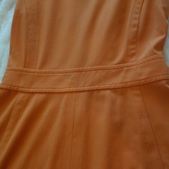 BCBG MAXAZRIA Chambrey Sheath Dress Sunrise Orange Sleeveless - Picture 6 of 13